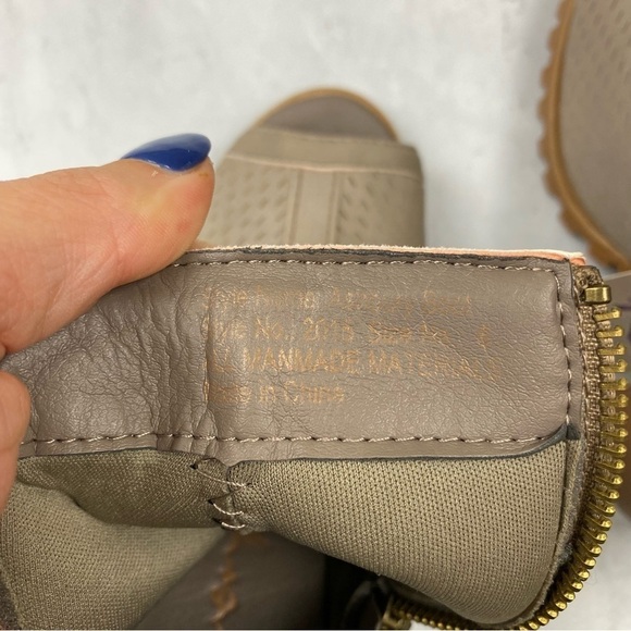 Seven7: Ashbury Stone Moto Biker Chunky Heel Peep Toe Ankle Boots Booties 6 NWT - Picture 5 of 8